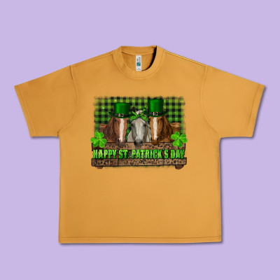 Happy St. Patricks Day Horses With Leprechaun Urban Heavy Tee Designed By Ranaportraitstore