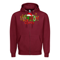 Burgundy christmas mom mom claus Zipper Hoodie - FaDigitalArtStudio