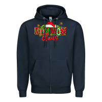 Navy christmas mom mom claus Zipper Hoodie - FaDigitalArtStudio