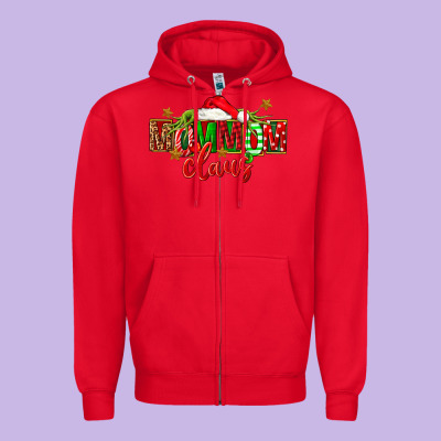 Christmas Mom Mom Claus Zipper Hoodie Designed By Fadigitalartstudio