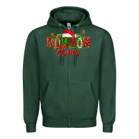 Sports Green christmas mom mom claus Zipper Hoodie - FaDigitalArtStudio