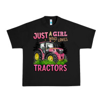 Black just a girl who loves tractors Urban Heavy Tee - BarkalooDesign