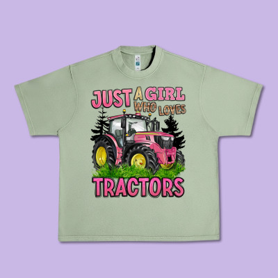 Just A Girl Who Loves Tractors Urban Heavy Tee Designed By Barkaloodesign