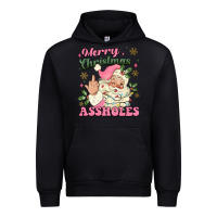 Black merry christmas assholes Urban Hoodie - MaliasSmallBusiness