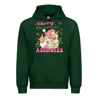 Forest Green merry christmas assholes Urban Hoodie - MaliasSmallBusiness