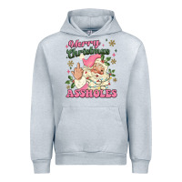 Heather Grey merry christmas assholes Urban Hoodie - MaliasSmallBusiness