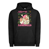 Pigment Black merry christmas assholes Urban Hoodie - MaliasSmallBusiness