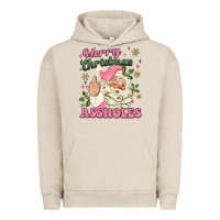 Pigment French Oak merry christmas assholes Urban Hoodie - MaliasSmallBusiness