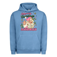 Pigment Pebble Blue merry christmas assholes Urban Hoodie - MaliasSmallBusiness