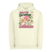 Pigment Pistachio merry christmas assholes Urban Hoodie - MaliasSmallBusiness