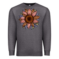 Charcoal Heather usa flag camouflage leopard sunflower Premium Sweatshirt - Artiststas