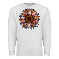 Oatmeal Heather usa flag camouflage leopard sunflower Premium Sweatshirt - Artiststas