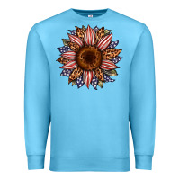 Ocean Blue usa flag camouflage leopard sunflower Premium Sweatshirt - Artiststas