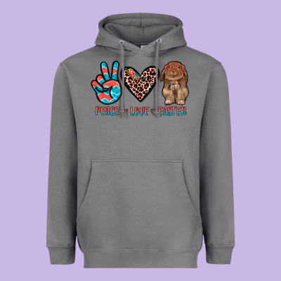Peace Love Easter Heavyweight Hoodie Designed By Jahusdesignshop