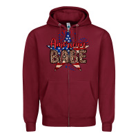 Burgundy American babe Zipper Hoodie - Neo Western