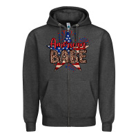 Charcoal Heather American babe Zipper Hoodie - Neo Western