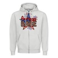 Dove Grey American babe Zipper Hoodie - Neo Western