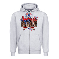 Heather Grey American babe Zipper Hoodie - Neo Western