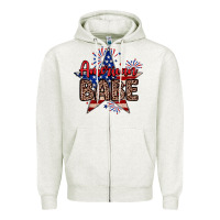 Oatmeal Heather American babe Zipper Hoodie - Neo Western