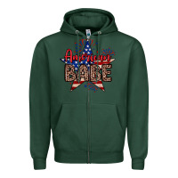 Sports Green American babe Zipper Hoodie - Neo Western