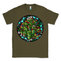 Army Green Christmas Santa Claus round Classic Tee - RanaPortraitStore