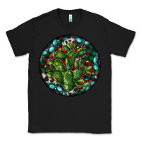 Black Christmas Santa Claus round Classic Tee - RanaPortraitStore