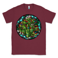 Burgundy Christmas Santa Claus round Classic Tee - RanaPortraitStore