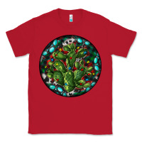Red Christmas Santa Claus round Classic Tee - RanaPortraitStore