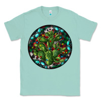 Seafoam Christmas Santa Claus round Classic Tee - RanaPortraitStore