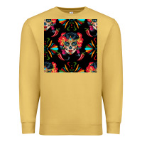Antique Gold sugar skull seamless pattern Premium Sweatshirt - BundleAndBundleShop