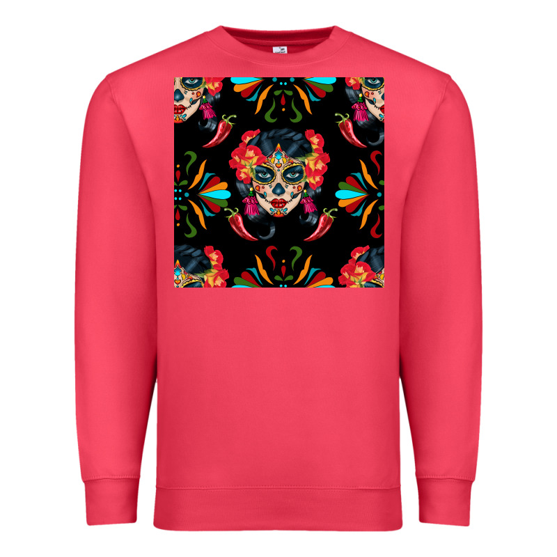 Sugar Skull Seamless Pattern Premium Sweatshirt by BundleAndBundleShop | Teevron