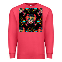 Cardinal sugar skull seamless pattern Premium Sweatshirt - BundleAndBundleShop