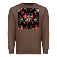 Chestnut sugar skull seamless pattern Premium Sweatshirt - BundleAndBundleShop
