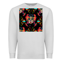 Dove Grey sugar skull seamless pattern Premium Sweatshirt - BundleAndBundleShop