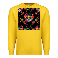 Lemon sugar skull seamless pattern Premium Sweatshirt - BundleAndBundleShop