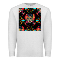 Oatmeal Heather sugar skull seamless pattern Premium Sweatshirt - BundleAndBundleShop