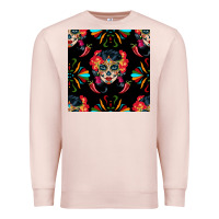Pale Pink sugar skull seamless pattern Premium Sweatshirt - BundleAndBundleShop