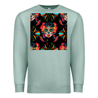 Seafoam sugar skull seamless pattern Premium Sweatshirt - BundleAndBundleShop