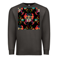 Smoke sugar skull seamless pattern Premium Sweatshirt - BundleAndBundleShop