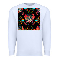White sugar skull seamless pattern Premium Sweatshirt - BundleAndBundleShop