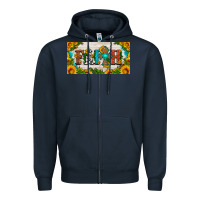 Navy faith cross and sunflower license plate Zipper Hoodie - HRA Design Shop