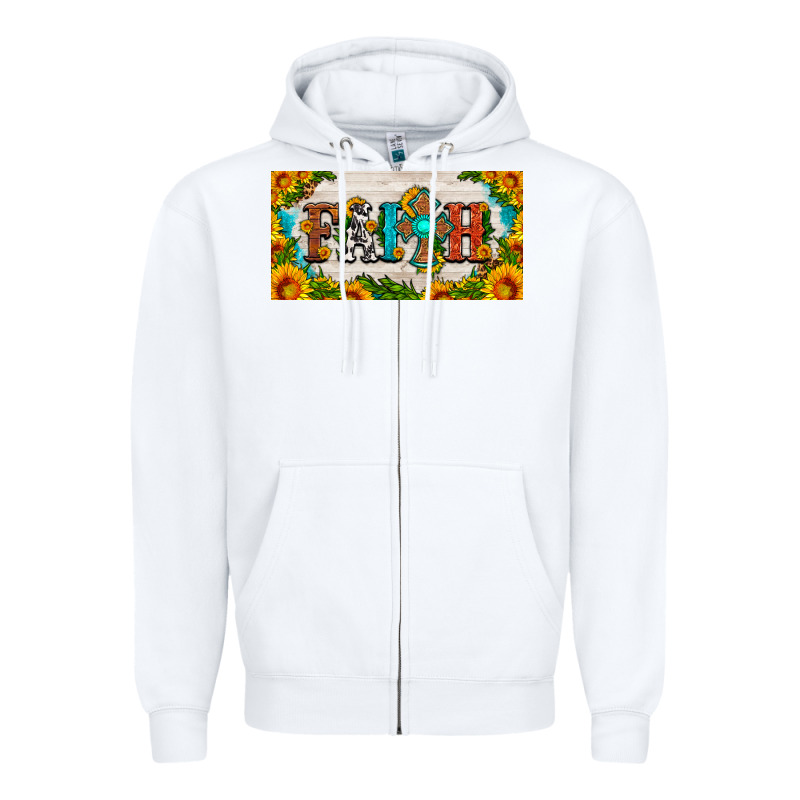 Faith Cross And Sunflower License Plate Zipper Hoodie by HRA Design Shop | Teevron