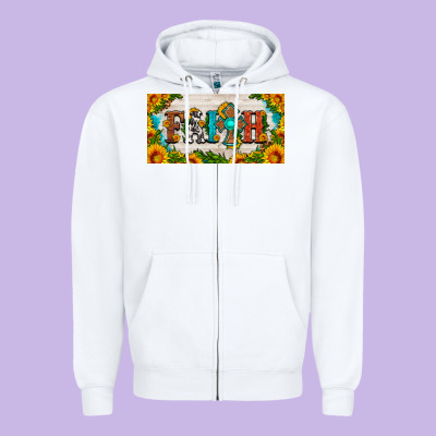 Faith Cross And Sunflower License Plate Zipper Hoodie Designed By Hra Design Shop