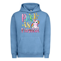 Pigment Pebble Blue pre k is magical Urban Hoodie - NancyCooperArtShop
