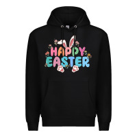 Black happy easter Premium Hoodie - MaliasSmallBusiness