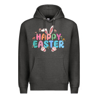 Charcoal Heather happy easter Premium Hoodie - MaliasSmallBusiness