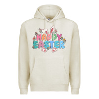 Oatmeal Heather happy easter Premium Hoodie - MaliasSmallBusiness