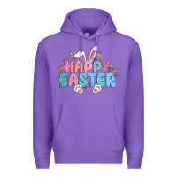 Purple happy easter Premium Hoodie - MaliasSmallBusiness