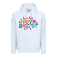 White happy easter Premium Hoodie - MaliasSmallBusiness