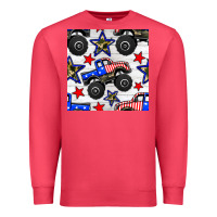 Cardinal usa monster truck seamless pattern Premium Sweatshirt - BundleAndBundleShop